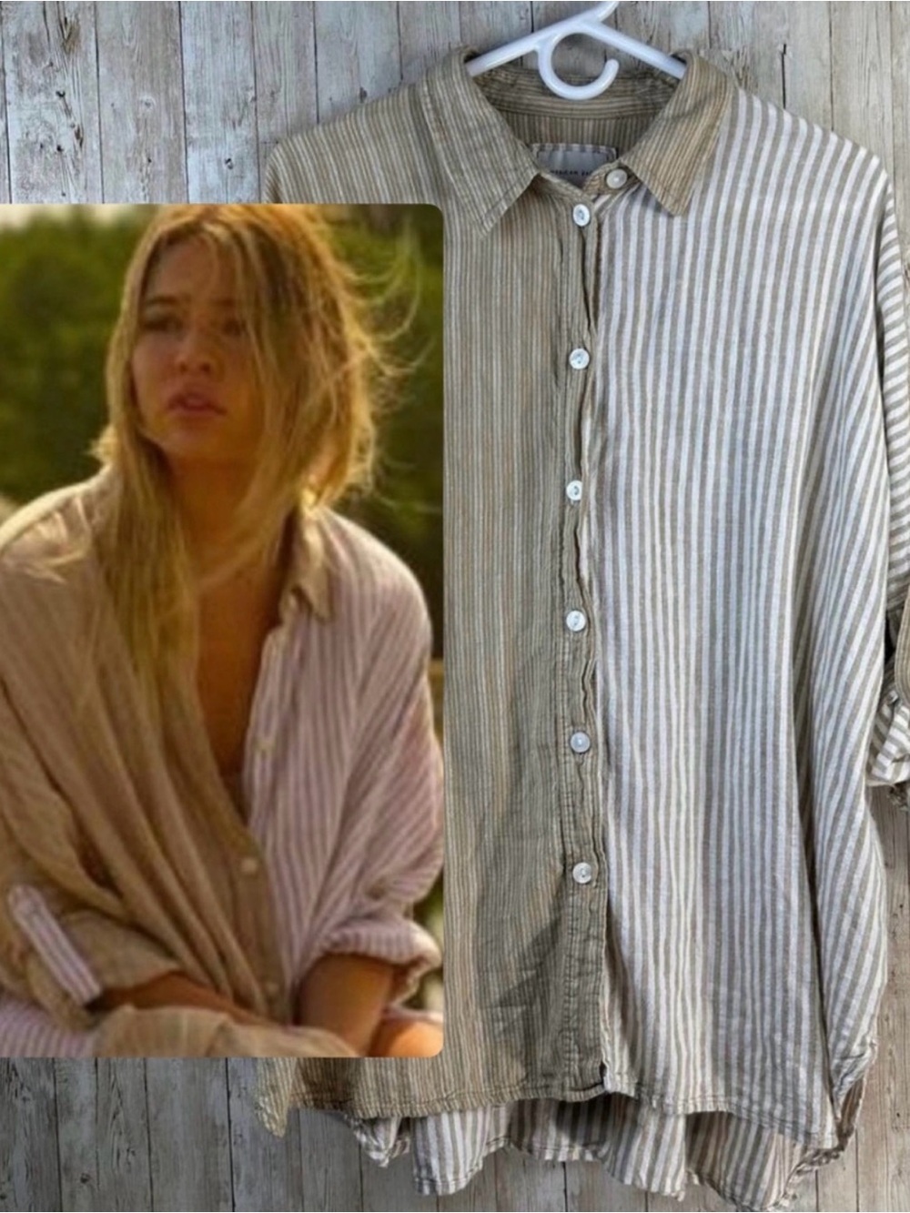 AE Button Down Oversized Shirt ASO Sarah Cameron Outer Banks